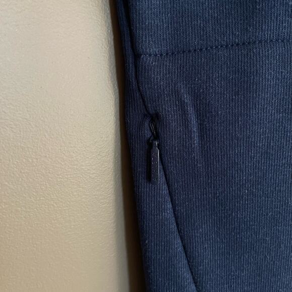 ATHLETA Cozy Karma Asym Pullover Blue Sz Small Long Sleeve Mock Neck Sweatshirt - Picture 7 of 14